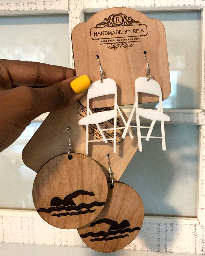 lv wood earrings