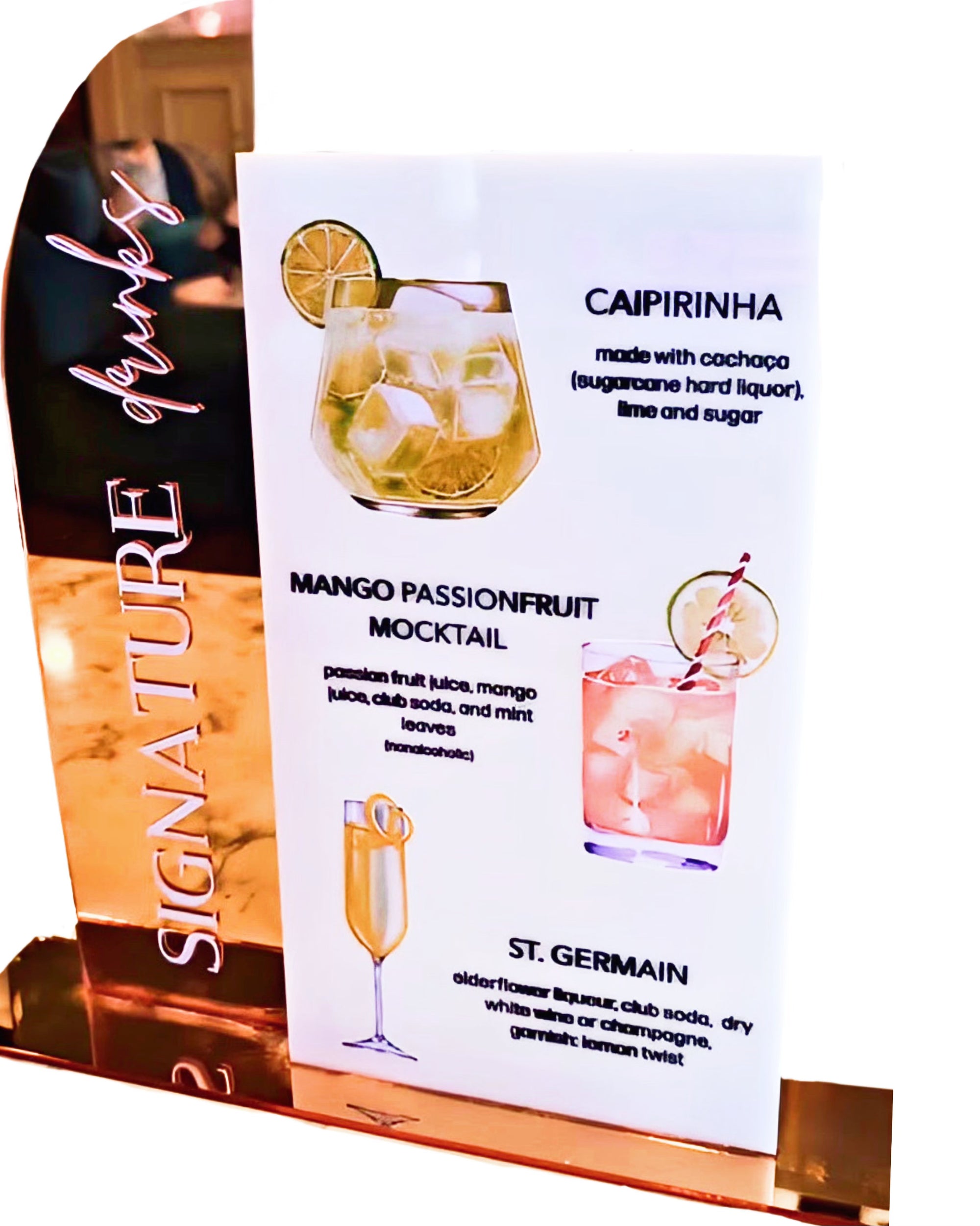 Acrylic Bar Menu Sign