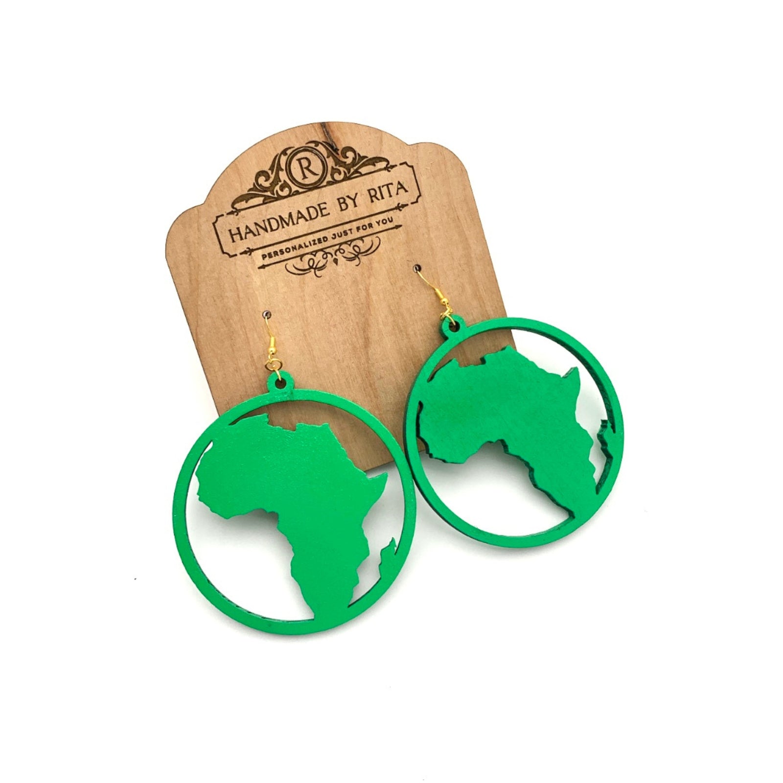 Round Africa Shaped Earrings