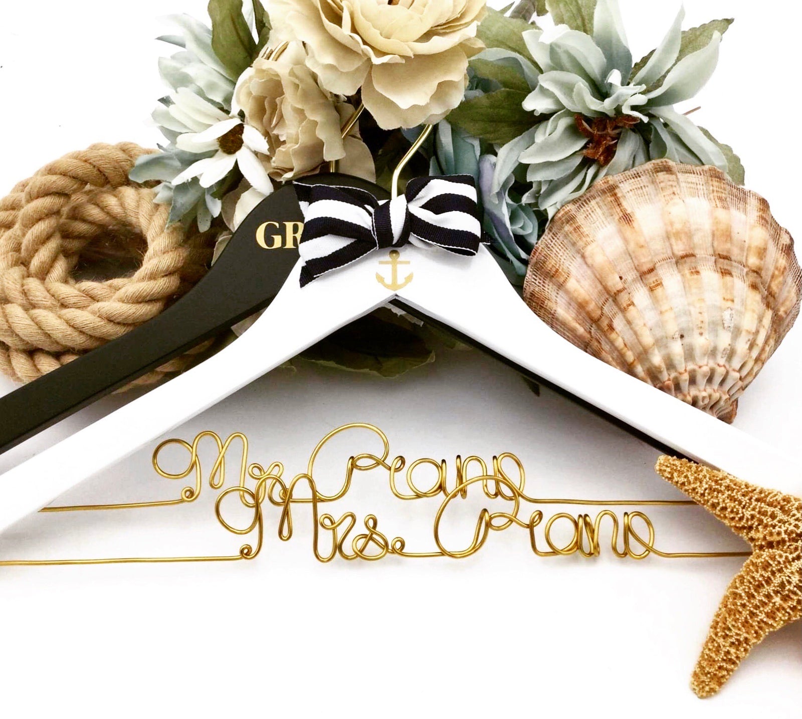 Mr. & Mrs. Nautical Theme Hangers